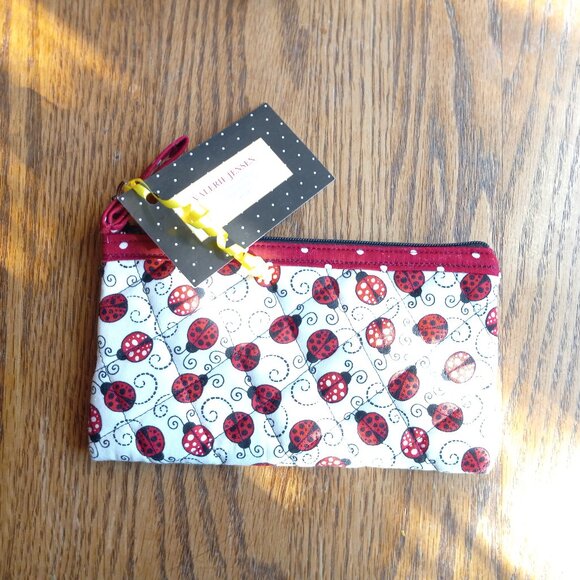 NWT Quilted Ladybug Zippered Pouch Wallet Coin Purse Glasses Case - Picture 3 of 13